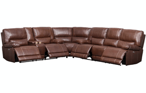 DeMarco Power Reclining Leather Sectional